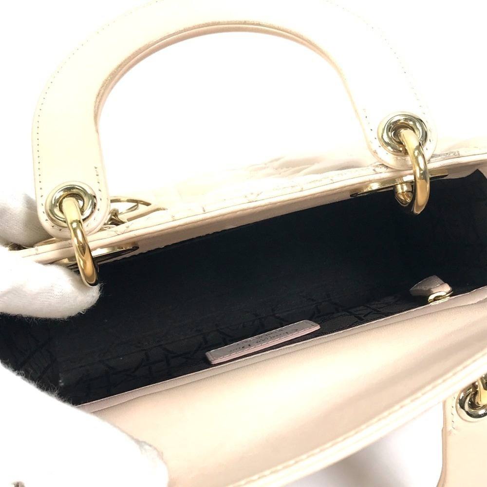 CHRISTIAN DIOR Cream Leather Shoulder Bag - Picture 12 of 16